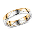 Luxoro 10K White and Yellow Gold Wave Dual Elegance Band Ring (Size 9.0) (4.35 g) - Sticky add to cart bar