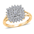 Luxuriant Lab Grown Diamond (G, SI) Ring in 14K YG Over Sterling Silver (Size 7.0) 1.00 ctw - Sticky add to cart bar