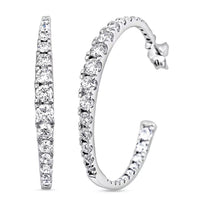 Luxuriant Lab Grown Diamond 2.00 ctw Hoop Earrings in Sterling Silver