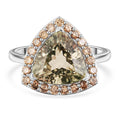 AAAA Turkizite and Natural Champagne Diamond I3 11.15 ctw Ring in 14K White Gold (Size 15.0) - Sticky add to cart bar