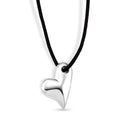 Rope Necklace with Heart Charm in Stainless Steel (28-32 Inches) - Sticky add to cart bar