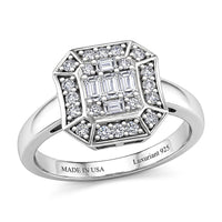Luxuriant Lab Grown Diamond (G-H, SI) Ring in Rhodium Over Sterling Silver (Size 10.0) 0.25 ctw