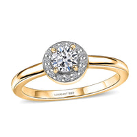 Luxuriant Lab Grown Diamond (G-H, SI) Ring in 18K Vermeil YG Over Sterling Silver (Size 10.0) 0.50 ctw