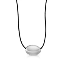 Rope Necklace with Heart Charm in Stainless Steel (28-32 Inches)