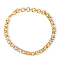 EverTrue Bronzella Collection Timeless Power Link Bracelet in 18K YG Plated Bronze (6.75-8.25In)