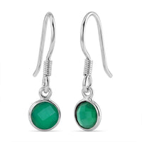 Briolitte Cut Green Onyx Earrings in Sterling Silver 1.60 ctw