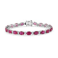 D'Joy Premium Niassa Ruby (FF), Moissanite Red Reign Line Bracelet in Rhodium Over Sterling Silver (7.25 In) 23.15 ctw - Sticky add to cart bar