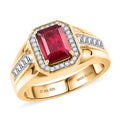 D'Joy Premium Niassa Ruby (FF), Moissanite Men's Ring in 18K Vermeil YG Over Sterling Silver (Size 10.0) 4.40 ctw - Sticky add to cart bar