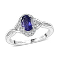 D'Joy Premium Catalina Iolite, Moissanite Ring in Rhodium Over Sterling Silver (Size 10.0) 0.85 ctw - Sticky add to cart bar