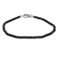 D'Joy Thai Black Spinel 15.00 ctw Beaded Bracelet in Rhodium Over Sterling Silver (7.25 In) - Sticky add to cart bar