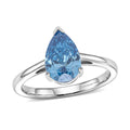 Luxuriant Lab Grown Blue Diamond (VS) (IR) Solitaire Ring in Rhodium Over Sterling Silver (Size 6.0) 2.00 ctw - Sticky add to cart bar