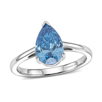 Luxuriant Lab Grown Blue Diamond (VS) (IR) Solitaire Ring in Rhodium Over Sterling Silver (Size 6.0) 2.00 ctw