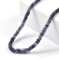 D'Joy Catalina Iolite 46.50 ctw Beaded Necklace in Rhodium Over Sterling Silver 18-20 Inches