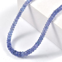 D'Joy Tanzanite 72.00 ctw Beaded Necklace (18-20 Inches) in Rhodium Over Sterling Silver