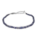 D'Joy Catalina Iolite 15.00 ctw Beaded Bracelet in Rhodium Over Sterling Silver (7.25-9.25In) - Sticky add to cart bar