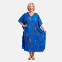 Winlar Blue Stripe Long Kaftan - One Size Fits Most