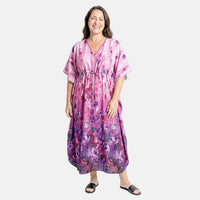 Winlar Black Tribal Long Kaftan - One Size Fits Most