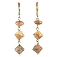 EverTrue Unakite, Picture Jasper Earrings in ION Plated YG Stainless Steel 18.00 ctw