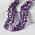 EverTrue African Amethyst and Rose De France Amethyst 200.00 ctw Chips Necklace in Platinum Over 18 Inches - Sticky add to cart bar