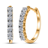 Luxuriant Lab Grown Diamond G-H SI 1.00 ctw Hoop Earrings in 18K Vermeil Yellow Gold Over Sterling Silver