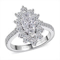 Luxuriant Lab Grown Diamond (E-F, VS) Ring in Rhodium Over Sterling Silver (Size 10.0) 2.00 ctw - Sticky add to cart bar
