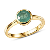 D'Joy Kagem Zambian Emerald Ring in 18K Vermeil YG Over Sterling Silver (Size 10.0) 0.85 ctw
