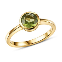 D'Joy Hebei Peridot 0.80 ctw Ring in 18K Vermeil Yellow Gold Sterling Silver (Size 9.0)
