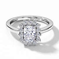 Luxuriant Lab Grown Diamond (G, VVS) Ring in Rhodium Over Sterling Silver (Size 10.0) 1.50 ctw