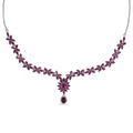 D'Joy Premium Orissa Rhodolite Garnet 17.00 ctw Wine Petal Necklace in Rhodium Over Sterling Silver 18-20 Inches - Sticky add to cart bar