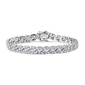 D'Joy Moissanite 4.35 ctw Cuban Chain Men's Bracelet in Rhodium Over Sterling Silver (8.00 In) - Sticky add to cart bar