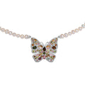 GP Italian Garden Collection Multi-Tourmaline and Multi Gemstone 5.85 ctw Necklace in Rhodium Over Sterling Silver 18-20 Inches - Sticky add to cart bar