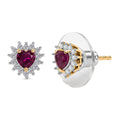 D'Joy Premium Orissa Rhodolite Garnet and White Zircon 0.90 ctw Blush Fire Studs Earrings in 18K Vermeil Yellow Gold and Rhodium Over Sterling Silver - Sticky add to cart bar