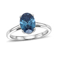 Luxuriant Lab Grown Blue Diamond (VS) (IR) Solitaire Ring in Rhodium Over Sterling Silver (Size 6.0) 2.00 ctw - Sticky add to cart bar