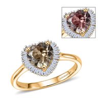 AAA Turkizite and Luxuriant Lab Grown Diamond G-H SI 1.80 ctw Ring in 18K Vermeil Yellow Gold Over Sterling Silver (Size 8.0)