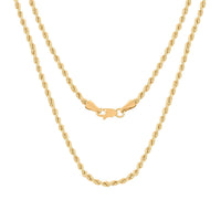 2.1mm Rope Necklace in 10K Yellow Gold (20 Inches) 2.7 Grams