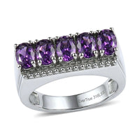 EverTrue African Amethyst Men's Ring in Stainless Steel (Size 10.0) 2.15 ctw