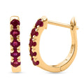 D'Joy Niassa Ruby (FF) 0.90 ctw Hoop Earrings in 14K Yellow Gold Over Sterling Silver - Sticky add to cart bar