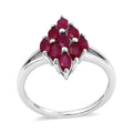 D'Joy Premium Niassa Ruby (FF) Flame Ring in Rhodium Over Sterling Silver (Size 10.0) 1.90 ctw - Sticky add to cart bar