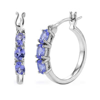 EverTrue Tanzanite Hoop Earrings in Platinum Bond 1.15 ctw