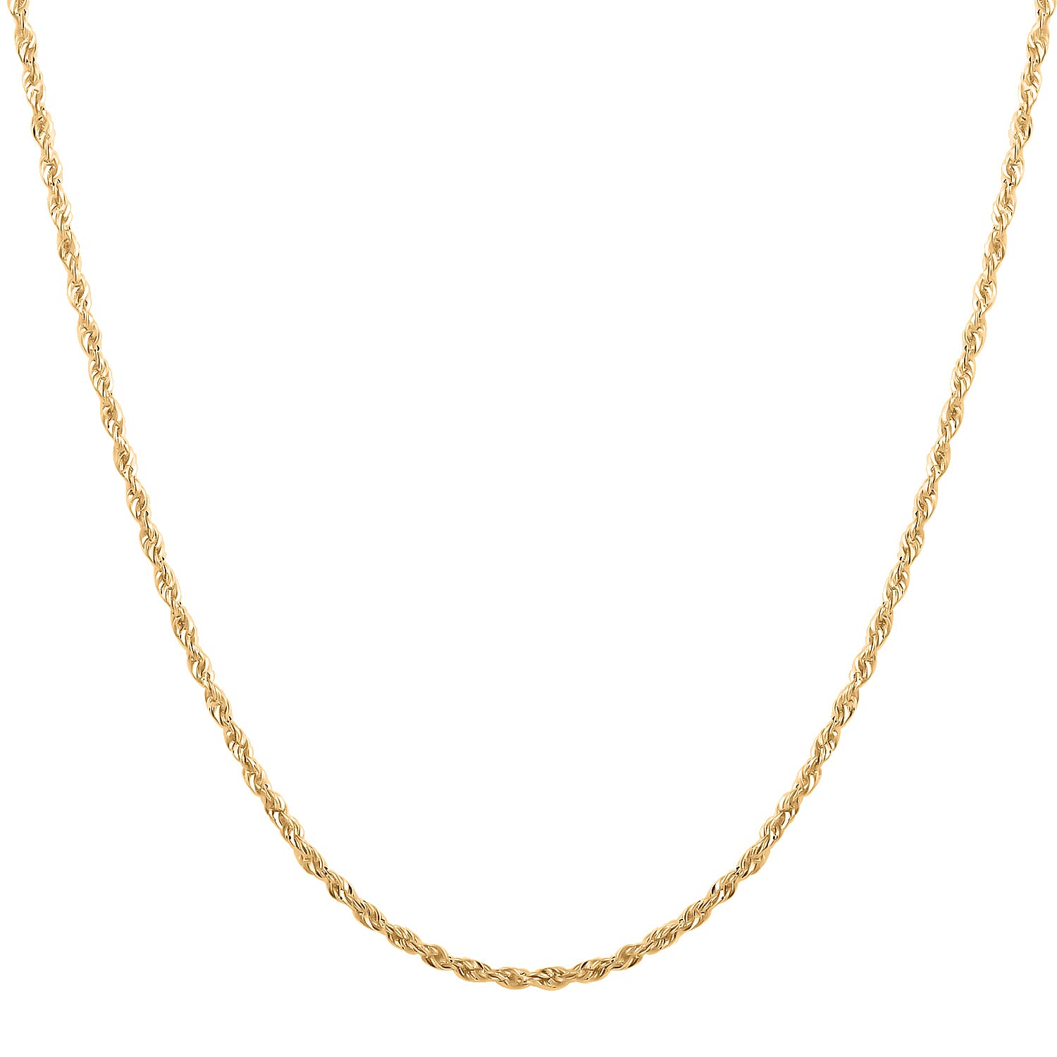 10K Yellow Gold 3.2mm Rope Necklace 24 Inches 5.50 Grams