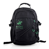 Closeout Beverly Hills Polo Club Black and Blue Multi Compartment Backpack (12.25x18.25x5")