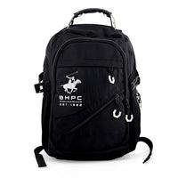 Closeout Beverly Hills Polo Club Black and White Multi Compartment Backpack (12.25x18.25x5)