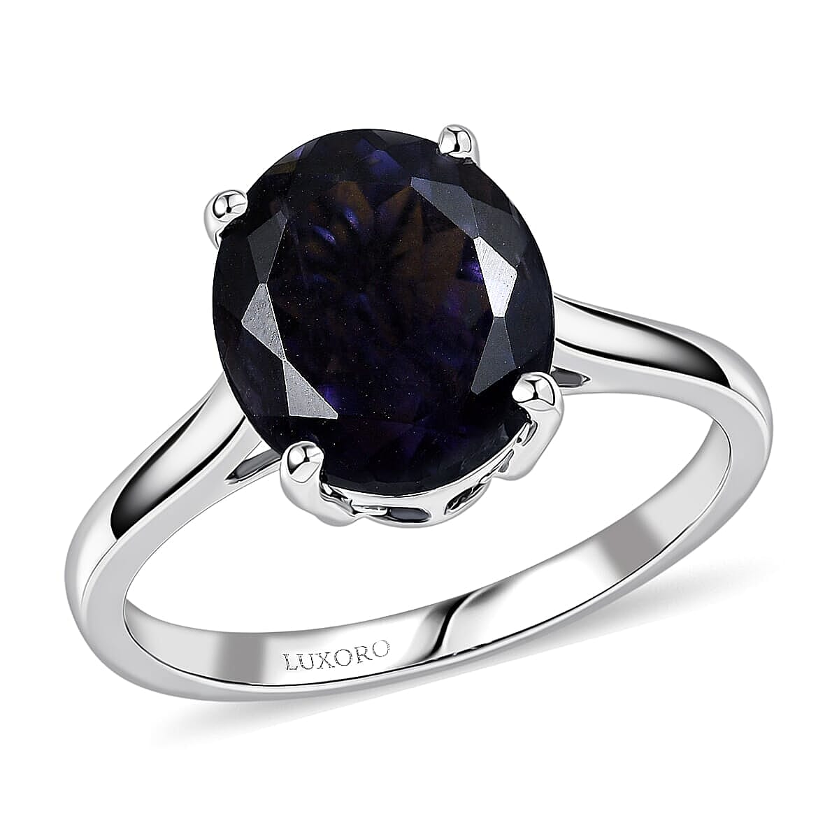 Luxoro 10K White Gold AAA Catalina Iolite Ring (Size 10.0) 3.60 ctw