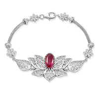 D'Joy Passport to Turkey Premium Niassa Ruby (FF) Bracelet in Rhodium Over Sterling Silver (6.50 In) 2.80 ctw