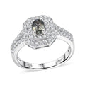 D'Joy Premium Australian Sapphire, White Zircon Ring in Rhodium Over Sterling Silver (Size 10.0) 1.65 ctw - Sticky add to cart bar