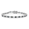 D'Joy Premium Australian Sapphire, Moissanite Bracelet in Rhodium Over Sterling Silver (6.50 In) 7.50 ctw - Sticky add to cart bar