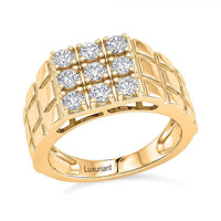 Luxuriant Lab Grown Diamond (G-H, SI) Men's Ring in 18K Vermeil YG Over Sterling Silver (Size 10.0) (Del. in 12-15 Days) 1.00 ctw