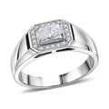 Luxuriant Lab Grown Diamond (E-F, VS) Men's Ring in Rhodium Over Sterling Silver (Size 10.0) 1.25 ctw - Sticky add to cart bar