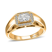 Luxuriant Lab Grown Diamond (E-F, VS) Men's Ring in Rhodium Over Sterling Silver (Size 10.0) 1.25 ctw