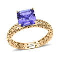 Luxoro AAA Asscher Cut Tanzanite 1.65 ctw Ring in 10K Yellow Gold - Sticky add to cart bar